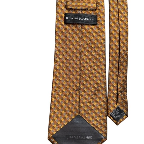 Jhane Barnes Brown and Yellow Tie Accessories - Picture 3 of 4